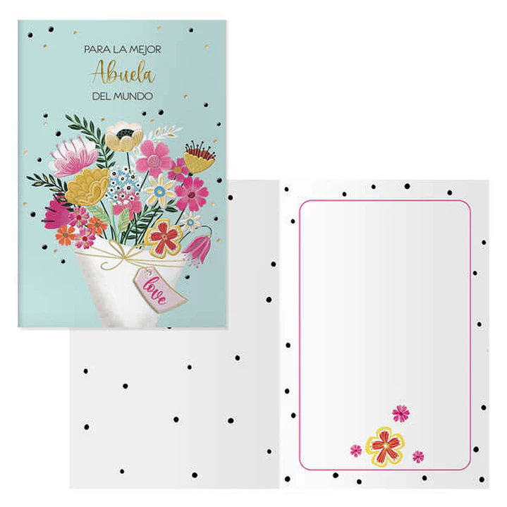 Dohe Ramo Pack de 6 Tarjetas de Felicitacion para Abuela - 11.5x17cm - Impresion a Todo Color - Estampaciones con Pelicula de Color - Estampacion en S 1