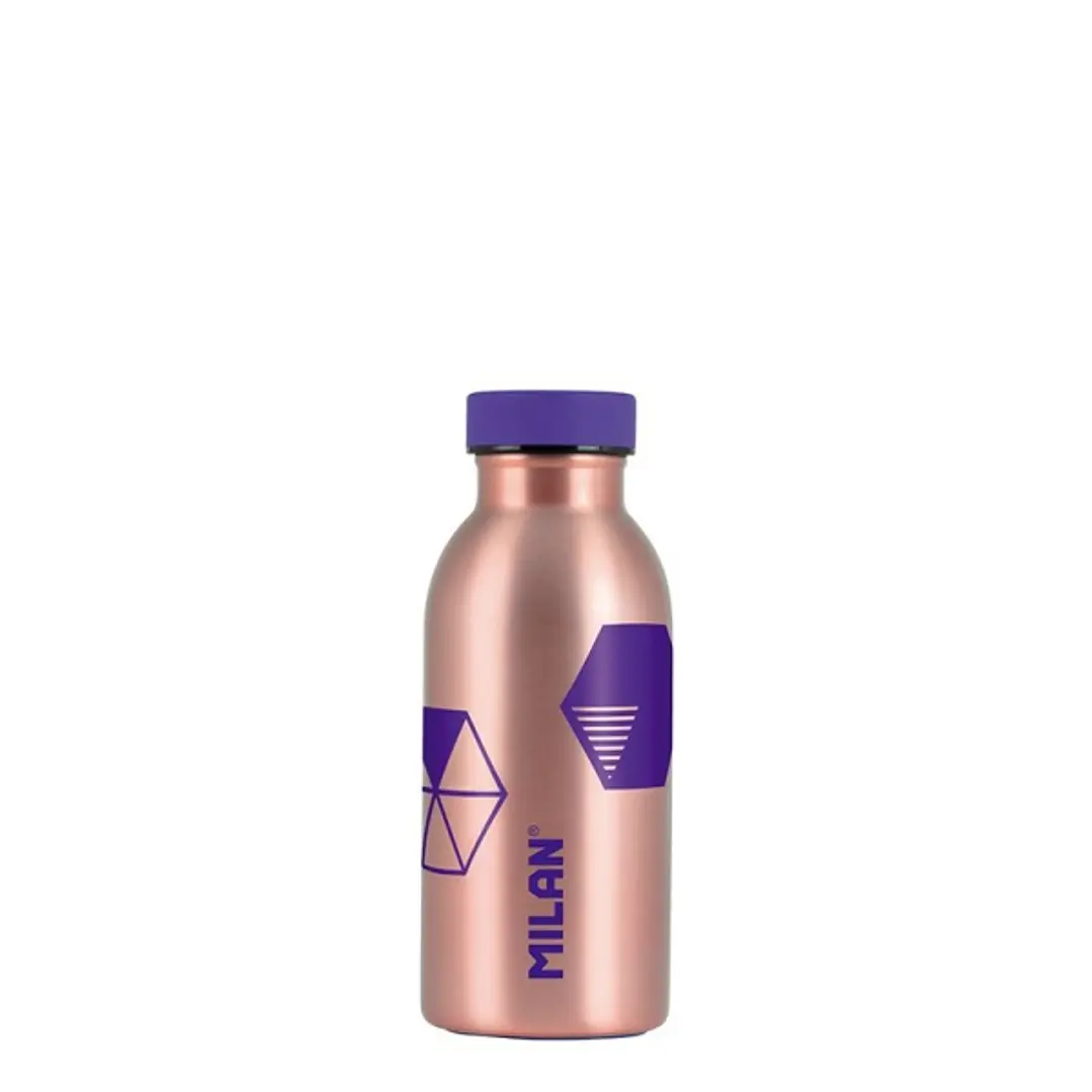 Milan Serie Copper Botella Isotermica 0.35L - Doble Pared de Acero Inoxidable - Liquidos Calientes hasta 12h, Frios hasta 24h - Color Bronce/Lila 1