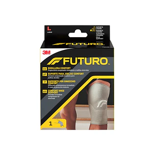 Futuro Comfort Rodillera - Talla L (43.2 - 49.5cm) - Transpirable - Elastico - Color Gris