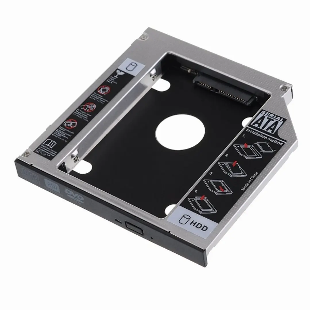 Ewent Adaptador Disco Duro de 7/9.5mm para Unidad Optica de 12.7mm en Portatil - Velocidad de Transferencia hasta 6 Gbps - Compatible con HP, Dell, Ac 1