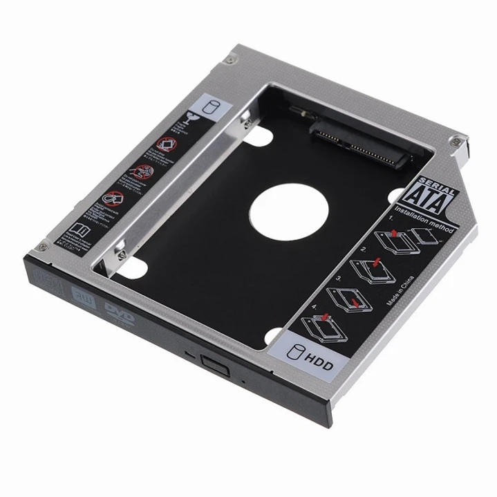 Ewent Adaptador Disco Duro de 7/9.5mm para Unidad Optica de 12.7mm en Portatil - Velocidad de Transferencia hasta 6 Gbps - Compatible con HP, Dell, Ac 1
