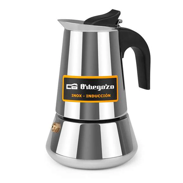 Orbegozo KFI 260 Cafetera de Acero Inoxidable Maximo Aroma en 2 Tazas Versatil para Gas - Vitroceramica - Electrico E Induccion Practica y Resistente 1