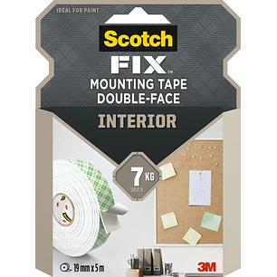 Scotch-Fix Cinta de Montaje para Interior de Doble Cara - 19mm x 5m - Color Blanco