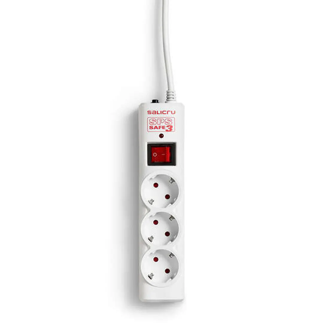 Salicru Regleta SPS SAFE 3 Protectores Electricos Activos de Ultima Generacion - 3 Tomas Schuko - Color Blanco 1