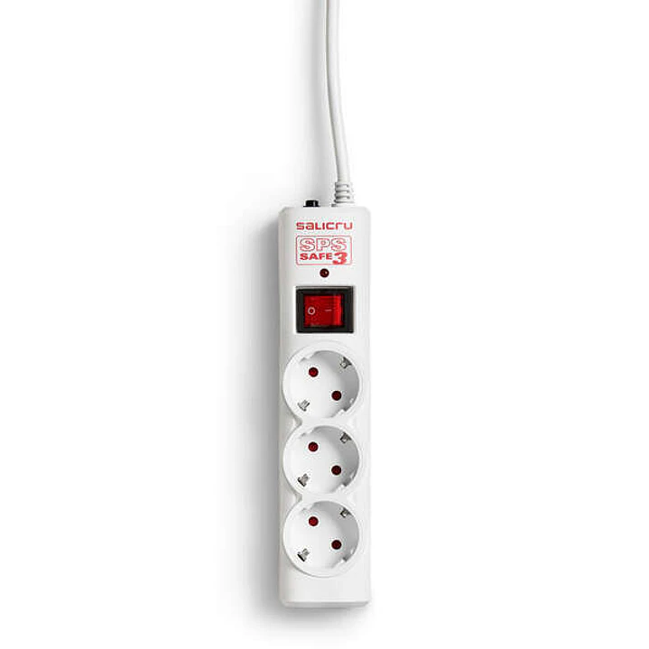 Salicru Regleta SPS SAFE 3 Protectores Electricos Activos de Ultima Generacion - 3 Tomas Schuko - Color Blanco 1