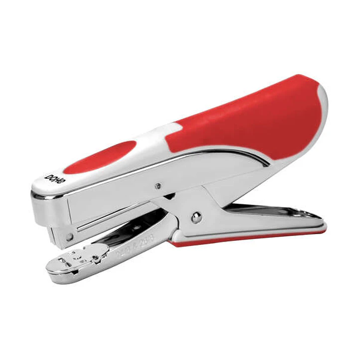 Dohe grapadora Tipo Tenaza - Fabricada en Acero Cromado y Plastico Rojo - Carga Superior - Capacidad de Grapado 20 Hojas - Admite 150 grapas de 22/6,  1