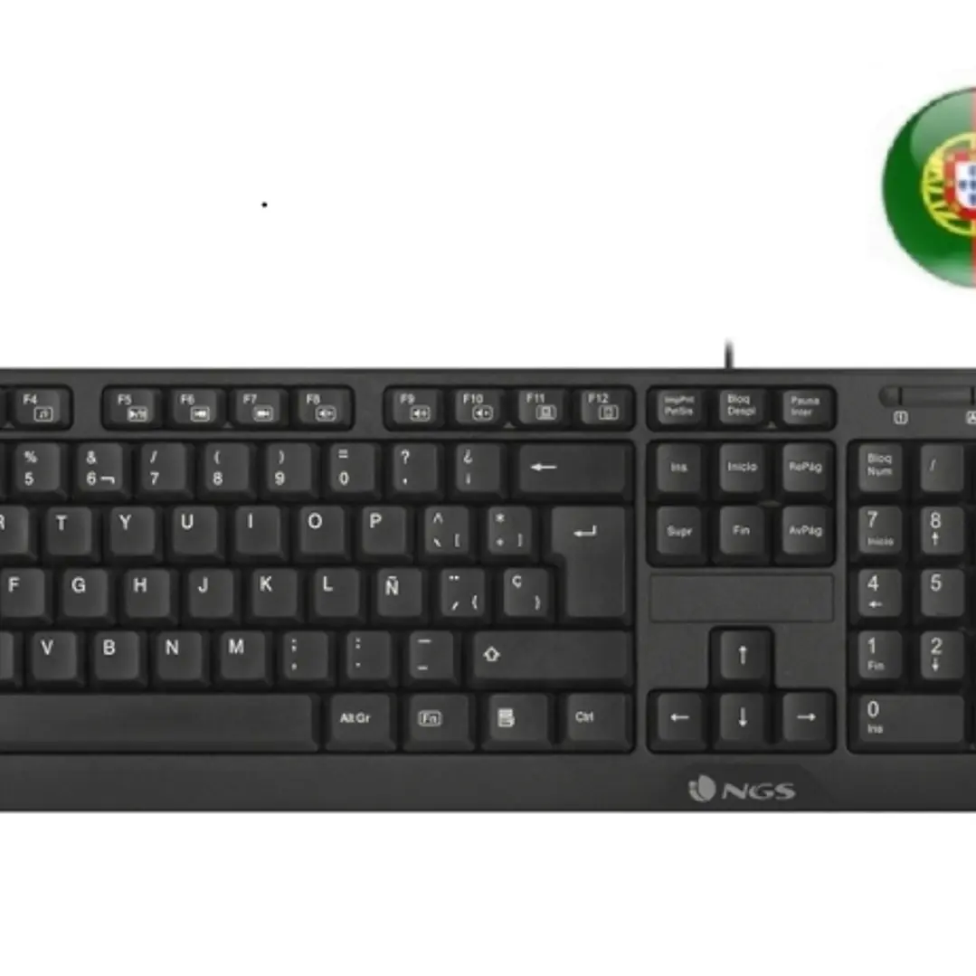 NGS Cocoa Kit Teclado Multimedia y Raton con Cable - QWERTY Portugues - 12 Teclas Multimedia - Color Negro 1