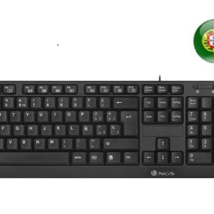 NGS Cocoa Kit Teclado Multimedia y Raton con Cable - QWERTY Portugues - 12 Teclas Multimedia - Color Negro 1