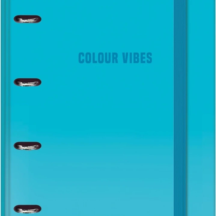 Dohe Colour Vibes Carpeta de 4 Anillas Mixtas de 35mm Recambio 100 Hojas Cuadricula 5mm - Formato A4 - Cierre con Goma - Incluye 4 Separadores y Sobre 1
