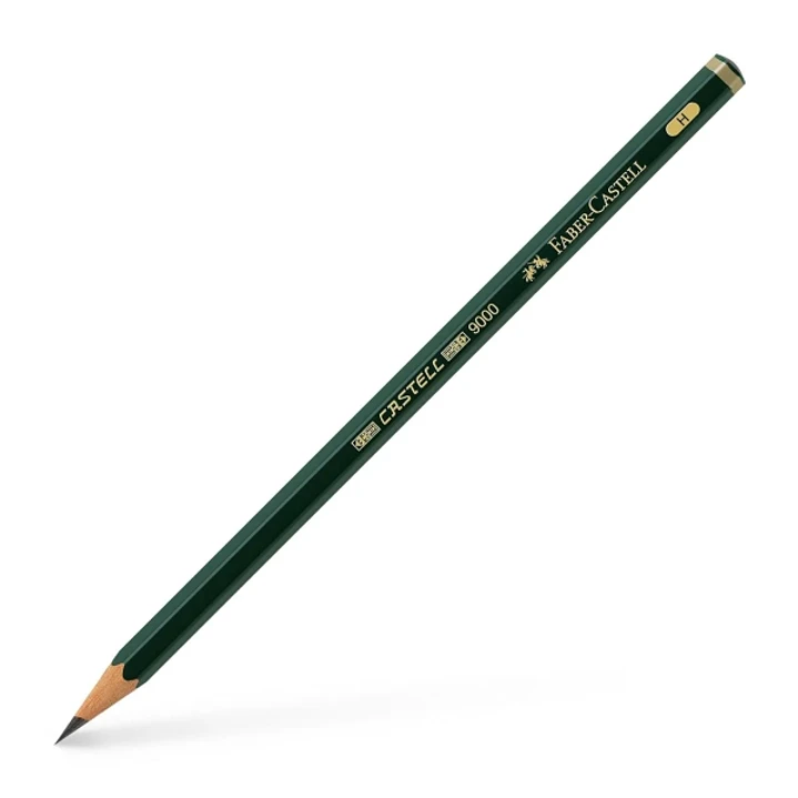 Faber-Castell Castell 9000 Lapiz de Grafito H - Mina Resistente a la Rotura - Ecologico 1