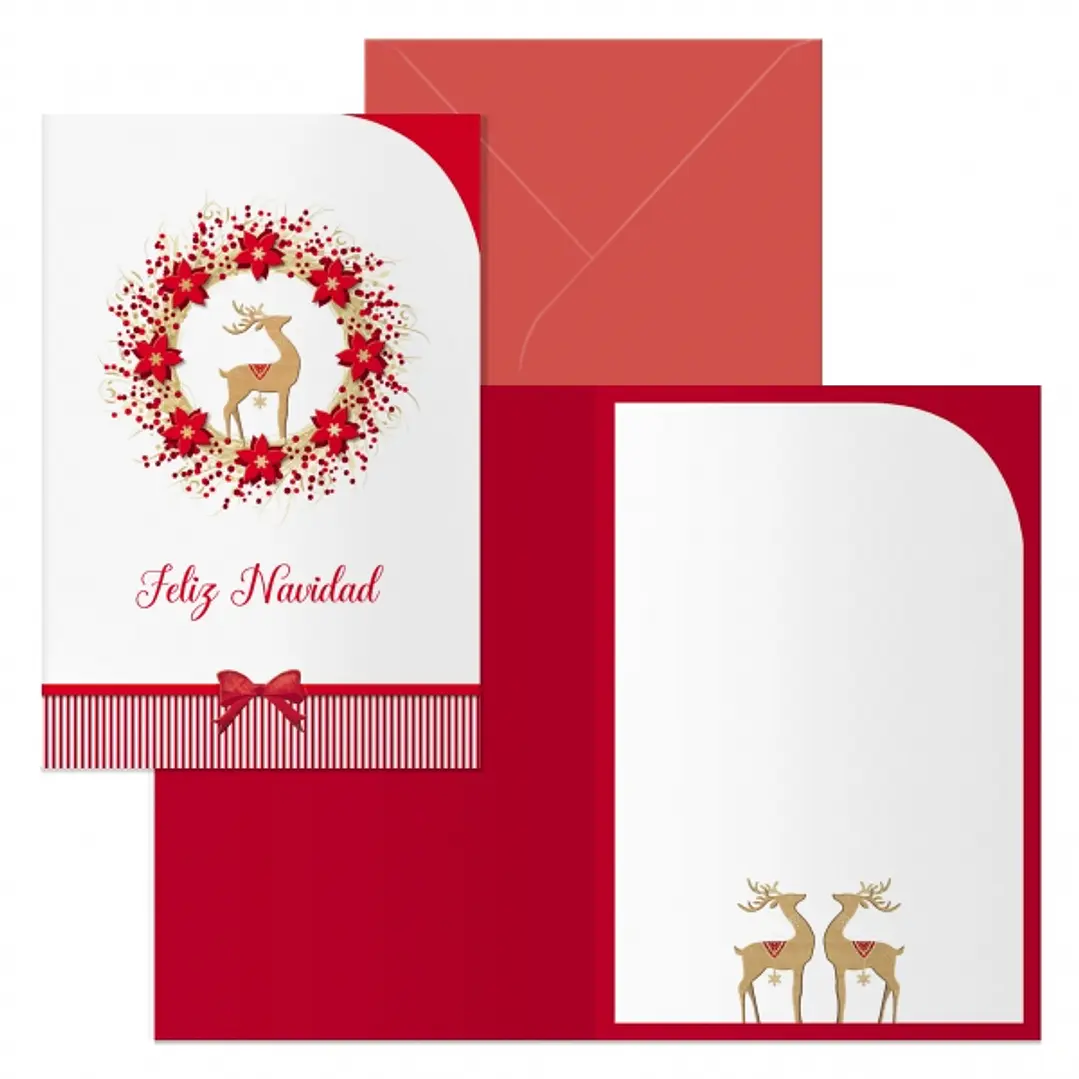 Dohe Saami Pack de 6 Tarjetas de Felicitacion Navideña con Sobre - Tamaño Cerrada 11.5x17cm, Abierta 23x17cm - Papel Offset - Impresas a todo Color 1