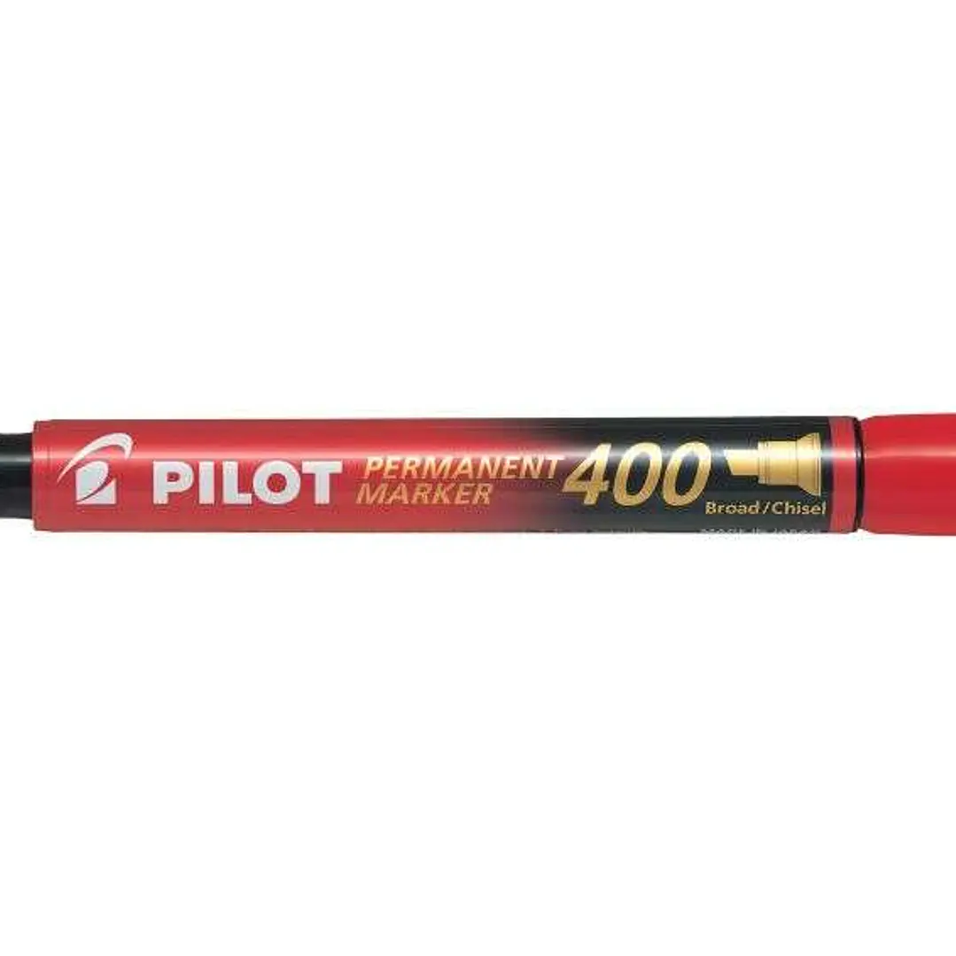 Pilot Rotulador Permanente 400 - Punta Biselada 4,5mm - Trazo 4mm - Color Rojo 1