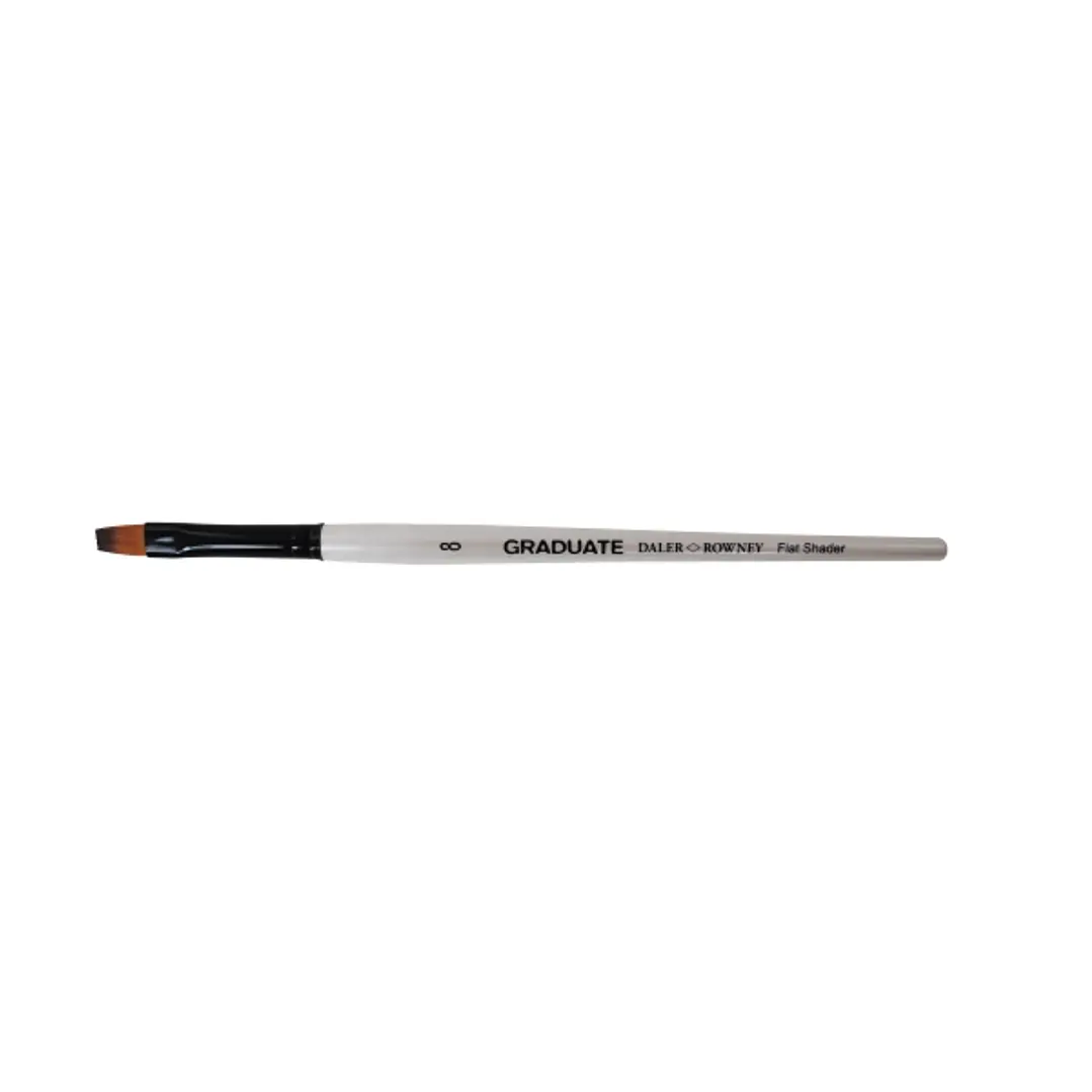 Daler Rowney Graduate Pincel Acuarela - Pelo Sintetico - Mango Corto - Plano Sombreador Nº8 1