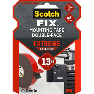 Scotch-Fix Cinta de Montaje para Exterior Extremo de Doble Cara - 19mm x 5m - Color Blanco