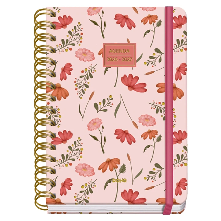 Dohe Premium Belle Agenda Escolar 26/27 - Formato A5 - Dia Pagina - Papel Offset Ahuesado 80g - Cubierta de Carton Plastificado - Espiral Metalica Dob 1