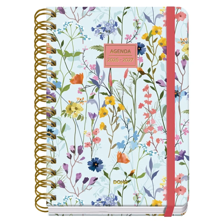 Dohe Premium Eden Agenda Escolar 26/27 - Formato A5 - Dia Pagina - Papel Offset Ahuesado 80g - Cubierta de Carton Plastificado - Espiral Metalica Dobl 1