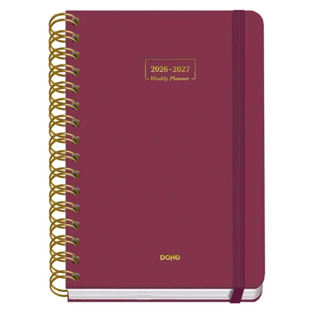 Dohe Premium Agenda Escolar 26/27 - Formato A5 - Dia Pagina - Papel Offset Ahuesado 80g - Cubierta de Carton Plastificado - Espiral Metalica Doble - G 1