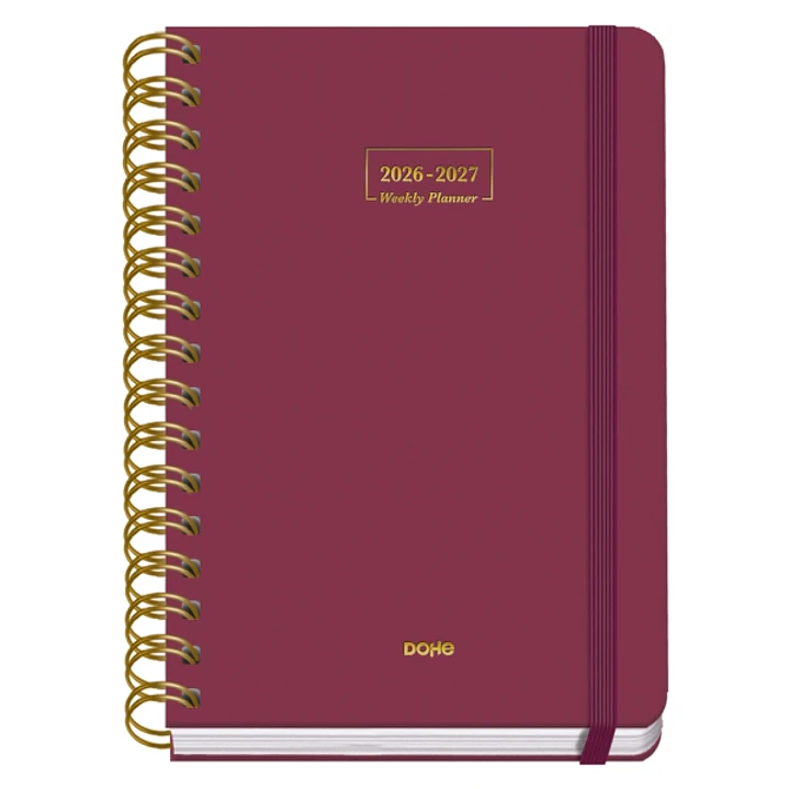 Dohe Premium Agenda Escolar 26/27 - Formato A5 - Dia Pagina - Papel Offset Ahuesado 80g - Cubierta de Carton Plastificado - Espiral Metalica Doble - G 1