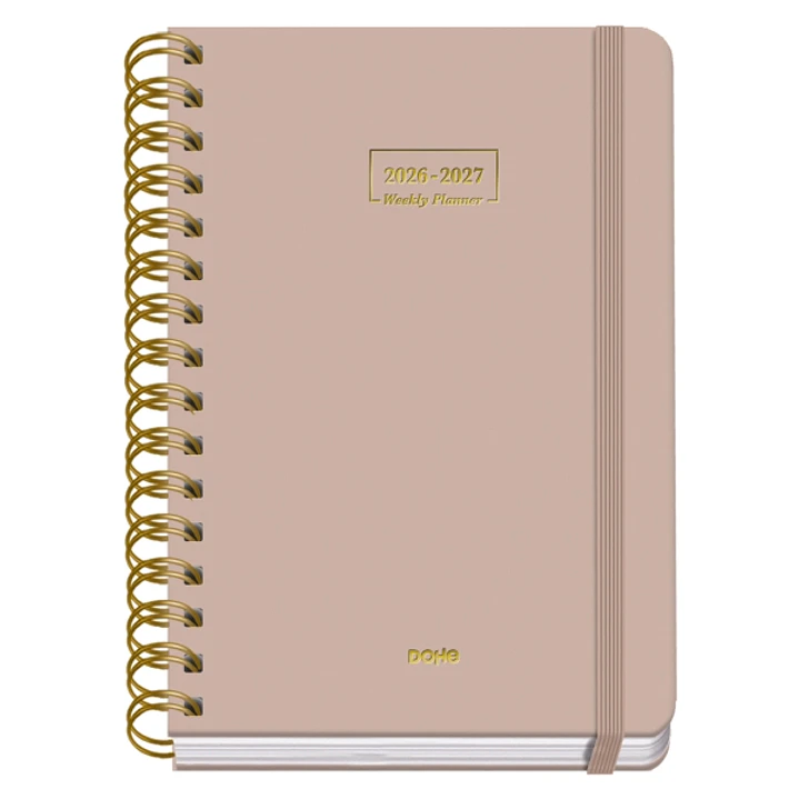 Dohe Premium Agenda Escolar 26/27 - Formato A5 - Dia Pagina - Papel Offset Ahuesado 80g - Cubierta de Carton Plastificado - Espiral Metalica Doble - G 1
