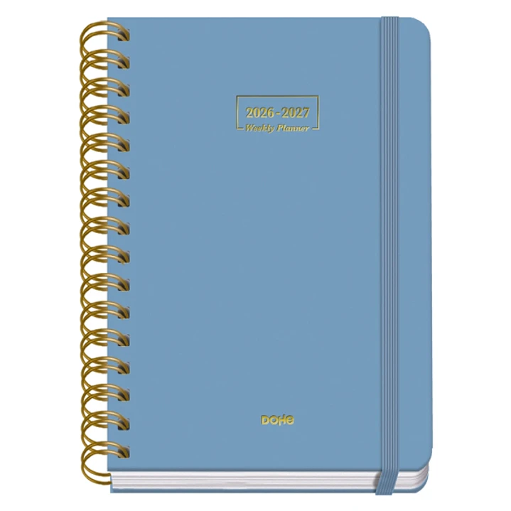 Dohe Premium Agenda Escolar 26/27 - Formato A5 - Dia Pagina - Papel Offset Ahuesado 80g - Cubierta de Carton Plastificado - Espiral Metalica Doble - G 1