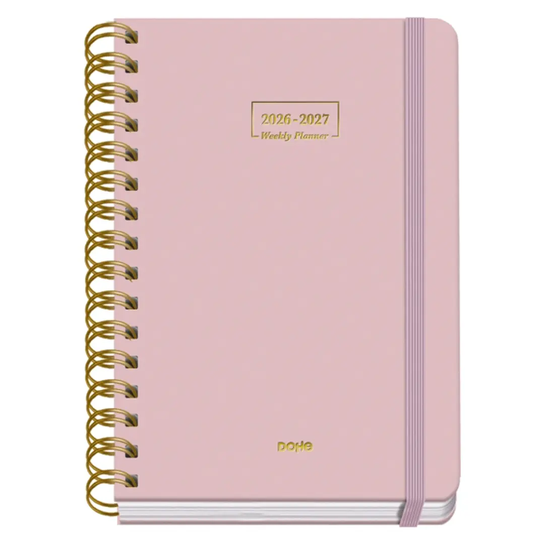 Dohe Premium Agenda Escolar 26/27 - Formato A5 - Dia Pagina - Papel Offset Ahuesado 80g - Cubierta de Carton Plastificado - Espiral Metalica Doble - G 1