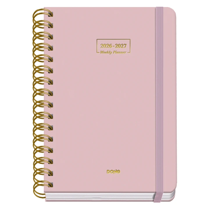 Dohe Premium Agenda Escolar 26/27 - Formato A5 - Dia Pagina - Papel Offset Ahuesado 80g - Cubierta de Carton Plastificado - Espiral Metalica Doble - G 1