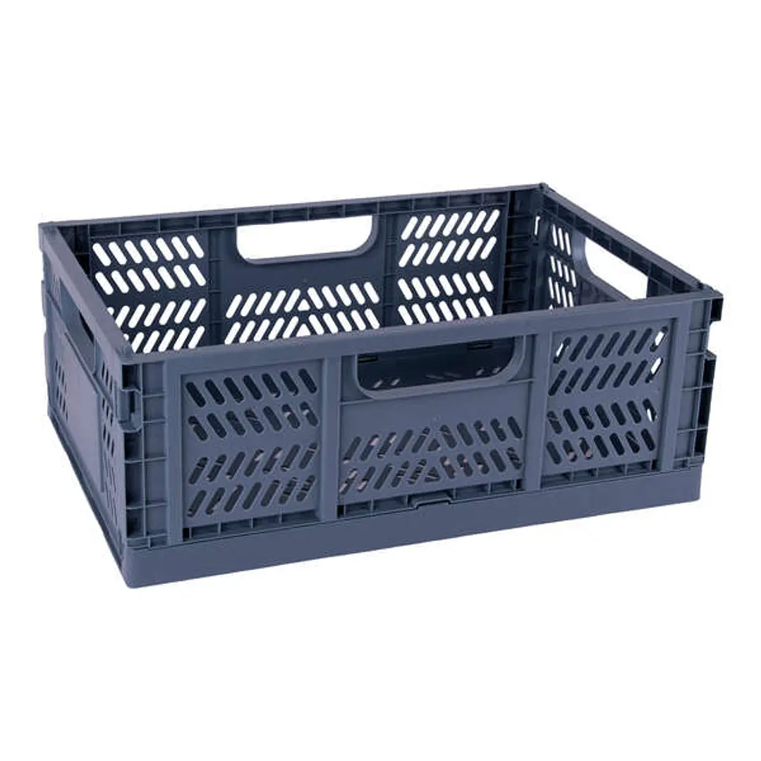 Apli Up North Caja de Plastico Plegable y Apilable - Tamaño 430x290x160mm - Ideal para Herramientas, Juguetes, Colada etc... - Color Azul Grisaceo 1