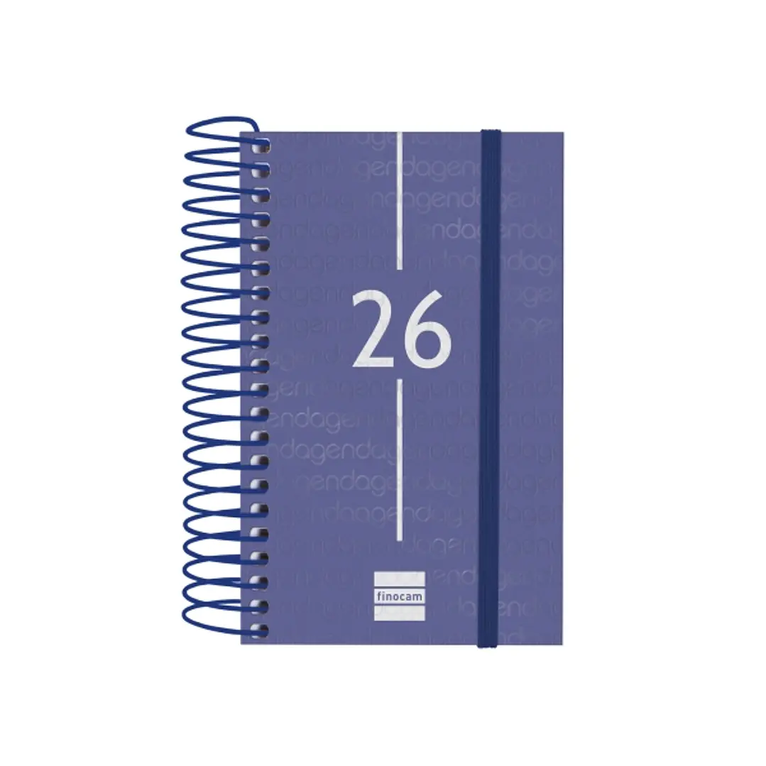 Finocam Year Agenda de Espiral - Tapa Ligera - Formato E3 - 95x24x127mm - 1 Dia por Pagina - Color Azul 1