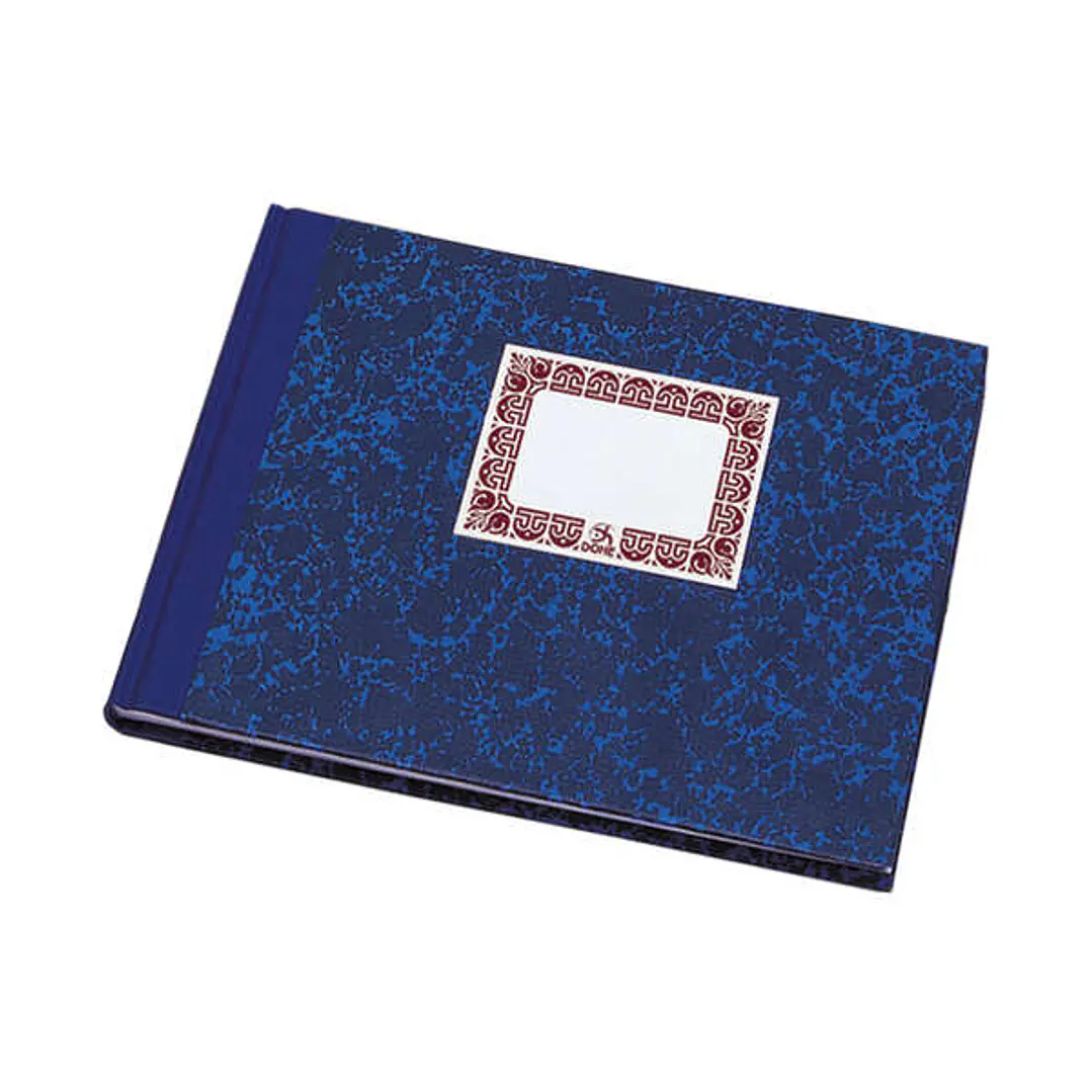 Dohe Cuaderno Cartone Rayado Horizontal de 100 Hojas - Cuarto Apaisado - Tapa en Tres Piezas con Lomera de Tela - Interior en Papel Offset de 70g/m2 - 1