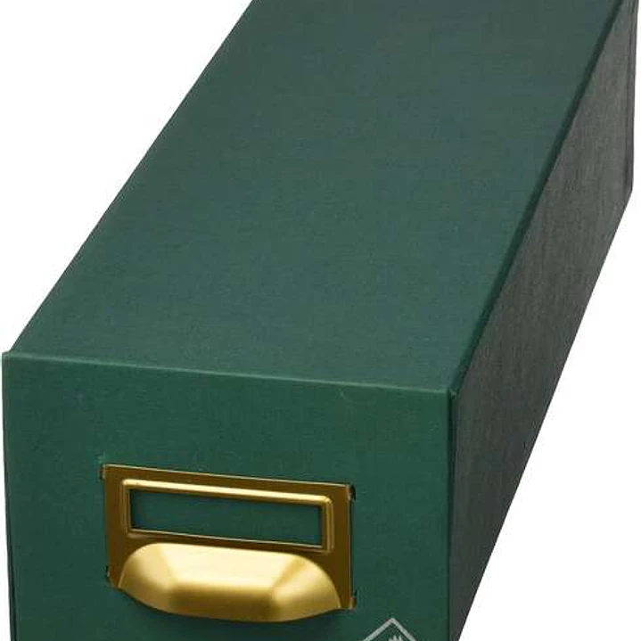 Mariola Fichero Carton Forrado en Geltex Nº1 para 1000 Fichas - Medidas 125x95x350mm - Resistente y Duradero - Color Verde 1