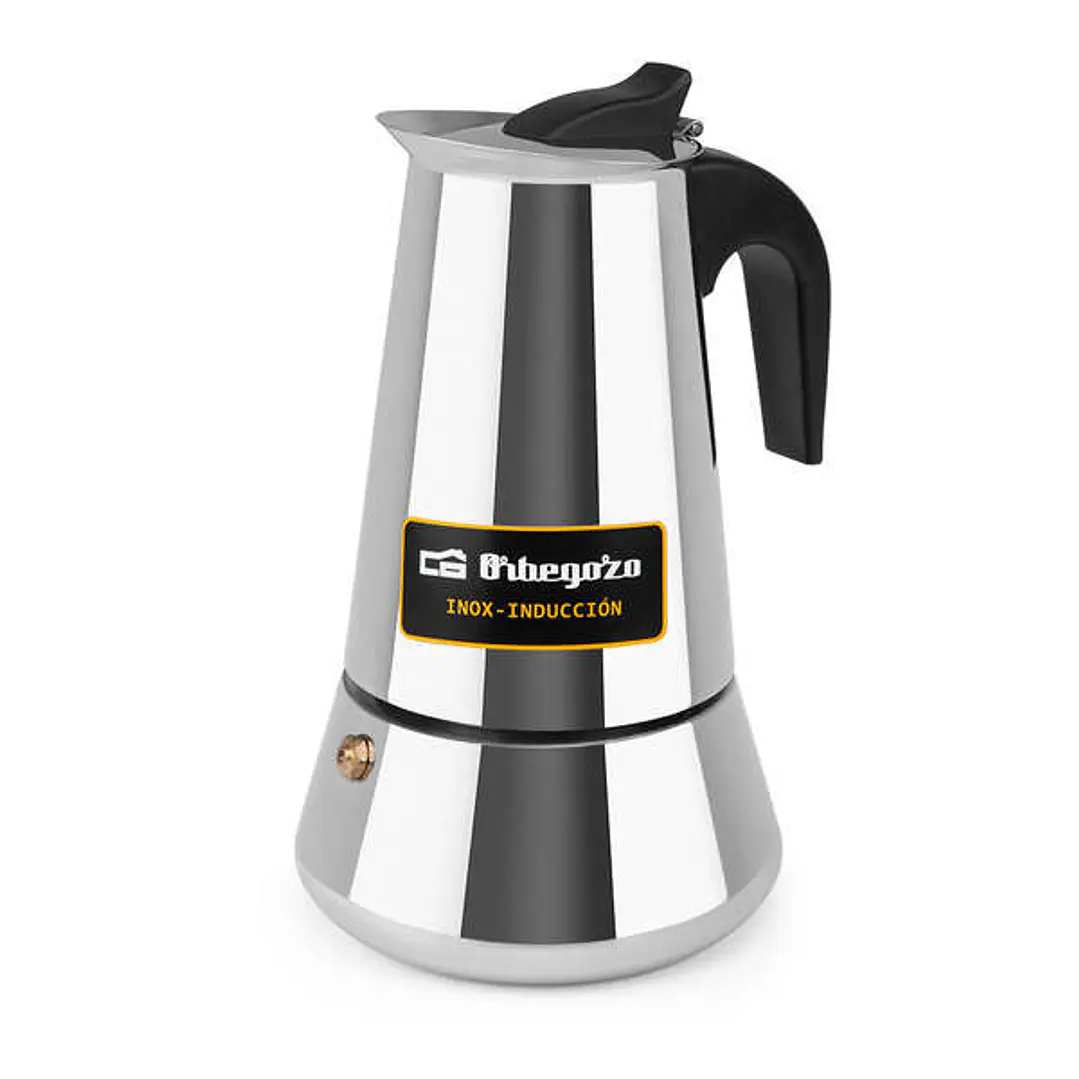 Orbegozo KFI 660 Cafetera Italiana de Acero Inoxidable - Capacidad para 6 Tazas - Compatible con Diferentes Tipos de Cocinas - Asa Ergonomica para un  1