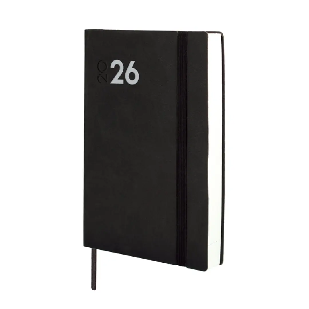 Finocam Dynamic Mara Agenda Profesional - Anual 2026 - Tapa Blanda - Cierre con Goma Elastica - Formato Y4 - 124x22x174mm - 1 Dia por Pagina - Color N 1