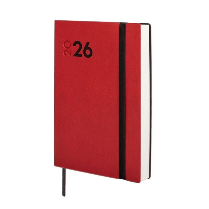 Finocam Dynamic Mara Agenda Profesional - Anual 2026 - Tapa Blanda - Cierre con Goma Elastica - Formato Y4 - 124x22x174mm - 1 Dia por Pagina - Color R 1