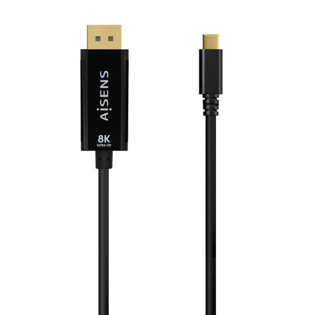 Aisens Cable Conversor USB-C a Displayport 8K@60Hz - USB-C/M-DP/M - 0.8m - Color Negro 1