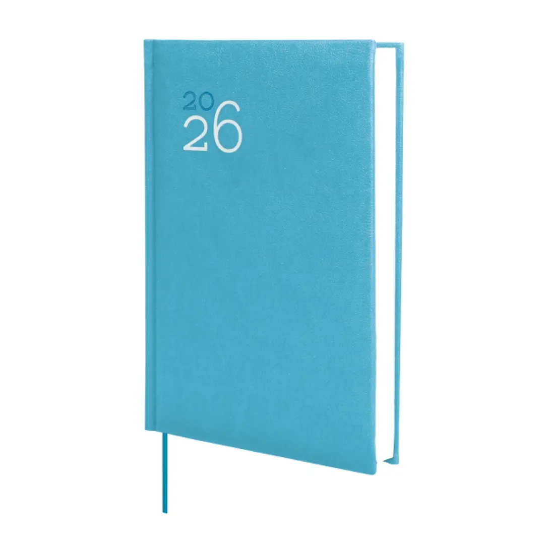 Finocam Dynamic Milano Agenda Profesional - Anual 2026 - Tapa Dura Acolchada - Formato Y10 - 143x29x210mm - 1 Dia por Pagina - Color Cyan 1
