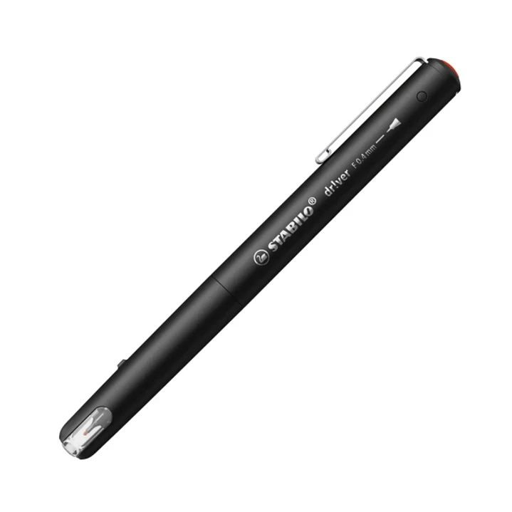 Stabilo Dr!ver Rotulador de Punta Fina 0.4mm - Tinta a Prueba de Manchas, Inodora y con Base al Agua - Fabricado con 94% de Bioplastico - Color Rojo 1