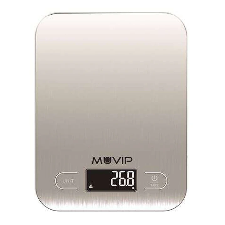 Muvip Luxury Bascula de Cocina Digital Bluetooth - Plataforma de Acero Inoxidable - Pantalla LCD - Sensor de Alta Precision - Apagado Automatico - Pes 1