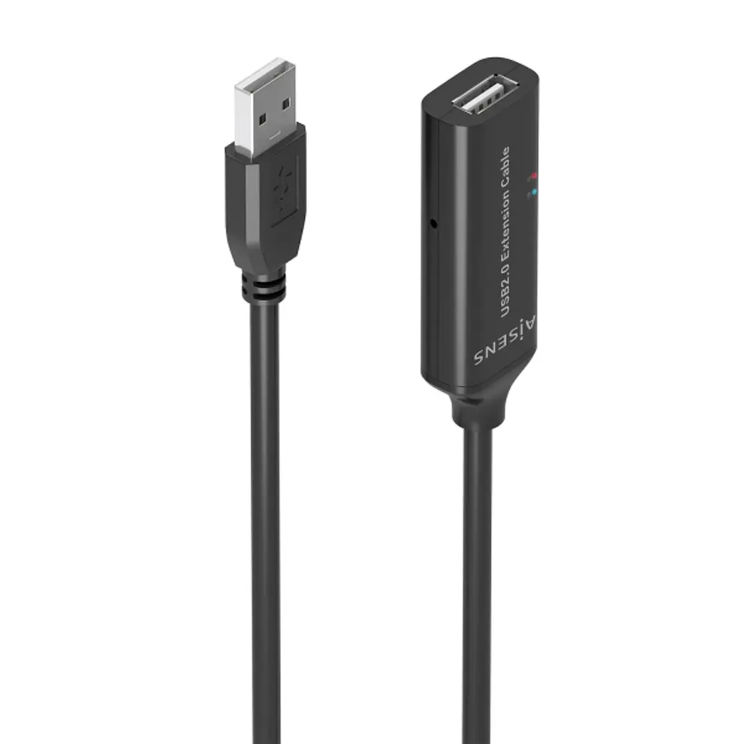 Aisens Cable USB 2.0 Prolongador con Amplificador - Tipo A/M-A/H - 10m - Color Negro 1