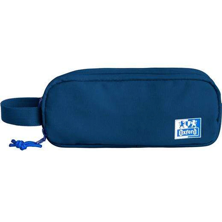 Oxford B-Smart Estuche Portatodo - 3 Compartimentos - Asa Lateral - Fabricado en Material Reciclado - Color Azul 1