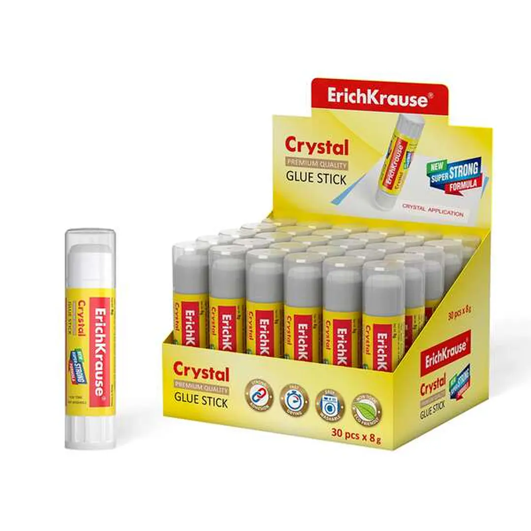 Erichkrause Crystal Pegamento en Barra Super Fuerte 8gr - Consumo Economico - Adhesion Rapida y Fiable - Color Transparente 1