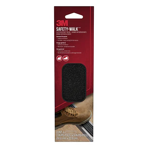 3M Safety-Walk Pack de 6 Tiras Adhesivas Antideslizantes - Uso en Interior y Exterior - 50.8mm x 228m - Color Negro