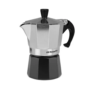 Orbegozo KFM 330 Cafetera de Aluminio para Tres Tazas - Mango Ergonomico - Valvula de Seguridad - Compatible con Cocinas a Gas - Electricas o Vitrocer