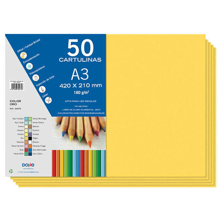 Dohe Cartulinas A3 - 50 Hojas - Ideal para Manualidades y Proyectos Escolares 1