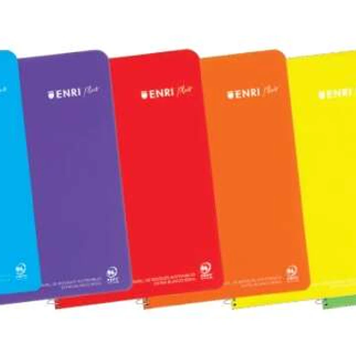 Enri Plus Cuaderno Espiral Formato Folio Liso - 80 Hojas 90gr - Cubierta de Plastico - Colores Surtidos 1