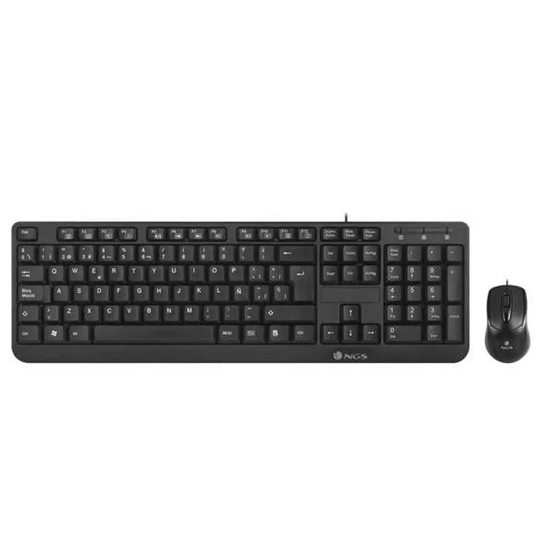 NGS Cocoa Pack USB Teclado Multimedia + Raton 1000dpi 3 Botones - Uso Ambidiestro - Color Negro 1
