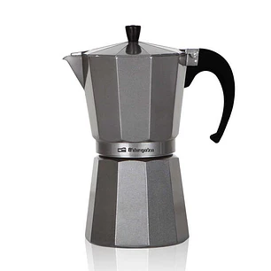 Orbegozo KFS 620 Cafetera de Aluminio Silver - Capacidad para Seis Tazas - Asa Ergonomica - Valvula de Seguridad - Ideal para Preparar Bebidas Elabora