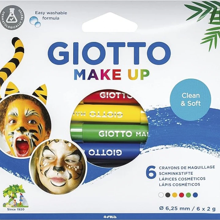 Giotto Make Up Classic Pack con 6 Lapices Cosmeticos - Se Lava con Agua - Dermatologicamente Testado - Colores Clasicos Surtidos 1