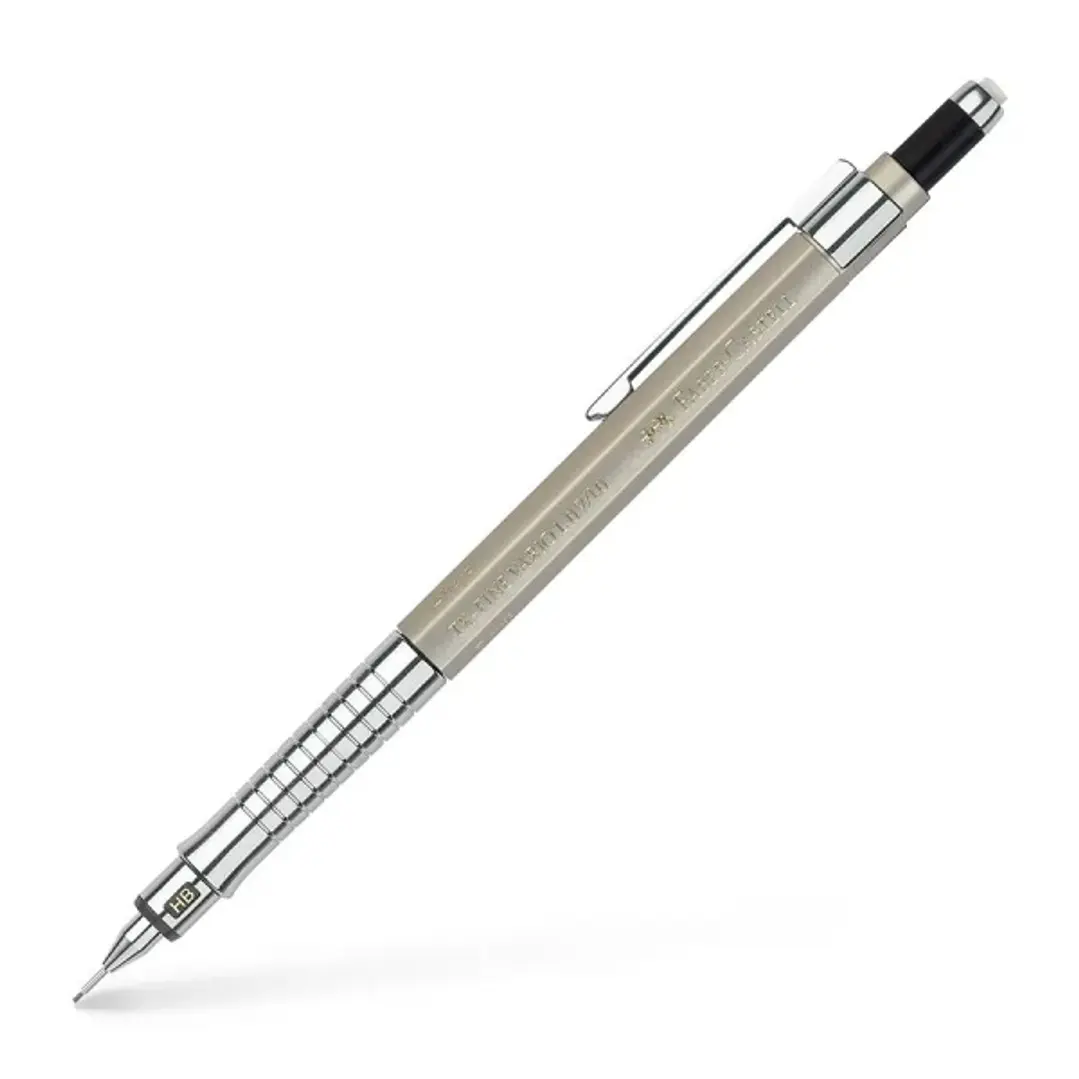 Faber-Castell TK-Fine Vario L Portaminas HB 1mm - Con Goma de Borrar - Clip de Metal - Color Champagne 1