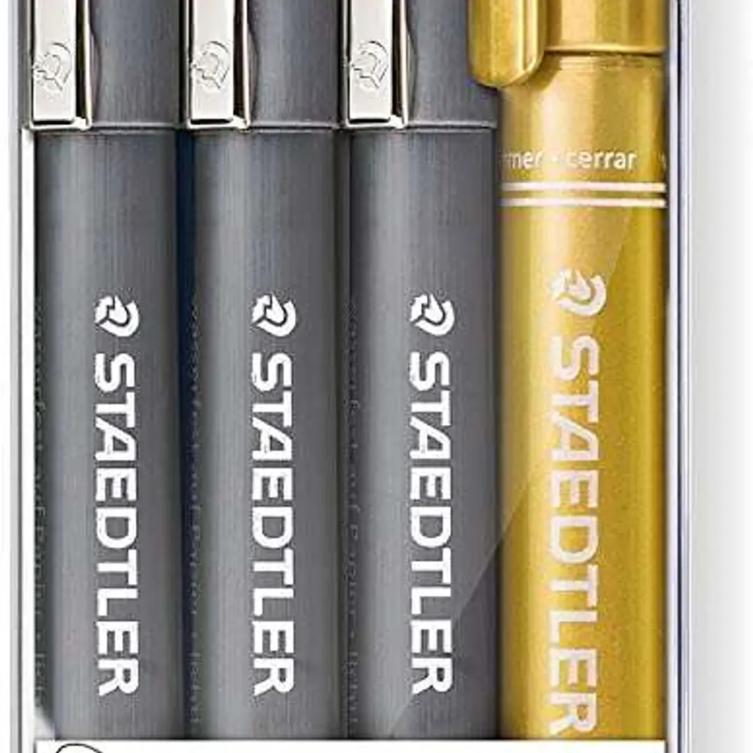 Staedtler Pigment Liner 308 Pack de 4 Rotuladores Calibrados - Trazo 0.5mm - Secado Rapido - Colores Surtidos 1