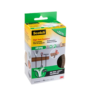 Scotch Pack de 2 Tiras de Sujecion Fuerte - 25mm x 1.2m - Color Transparente